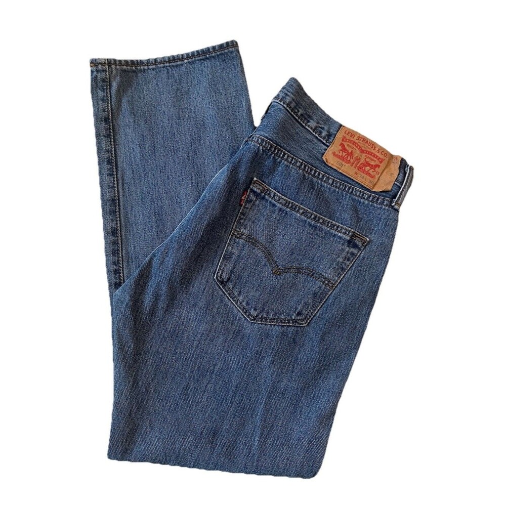 Levi's 501 Jeans Mens 34x30 Blue Denim Button Fly Straight Leg Classic Vintage